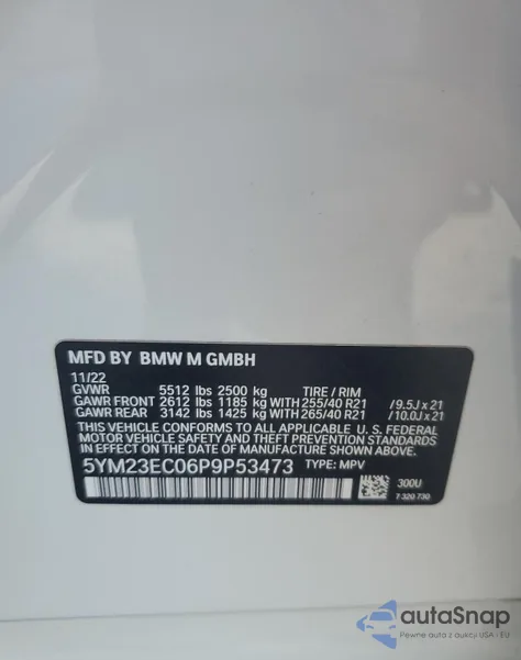 2023 BMW X4 M z USA, uszkodzony, nr VIN 5YM23EC06P9P53473